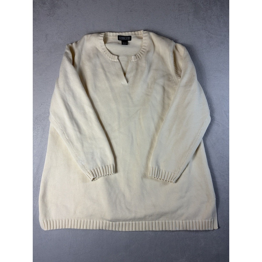 Lands End Sweater Women's 1X 16-18 Long Sleeve Being
